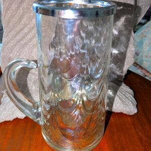 Vintage Hand Blown Drop Glass Pitcher. Gorgeous!